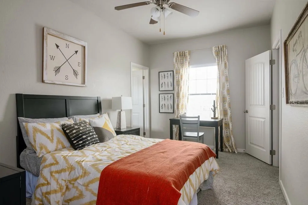 The Heights College Station private, furnished bedroom. 