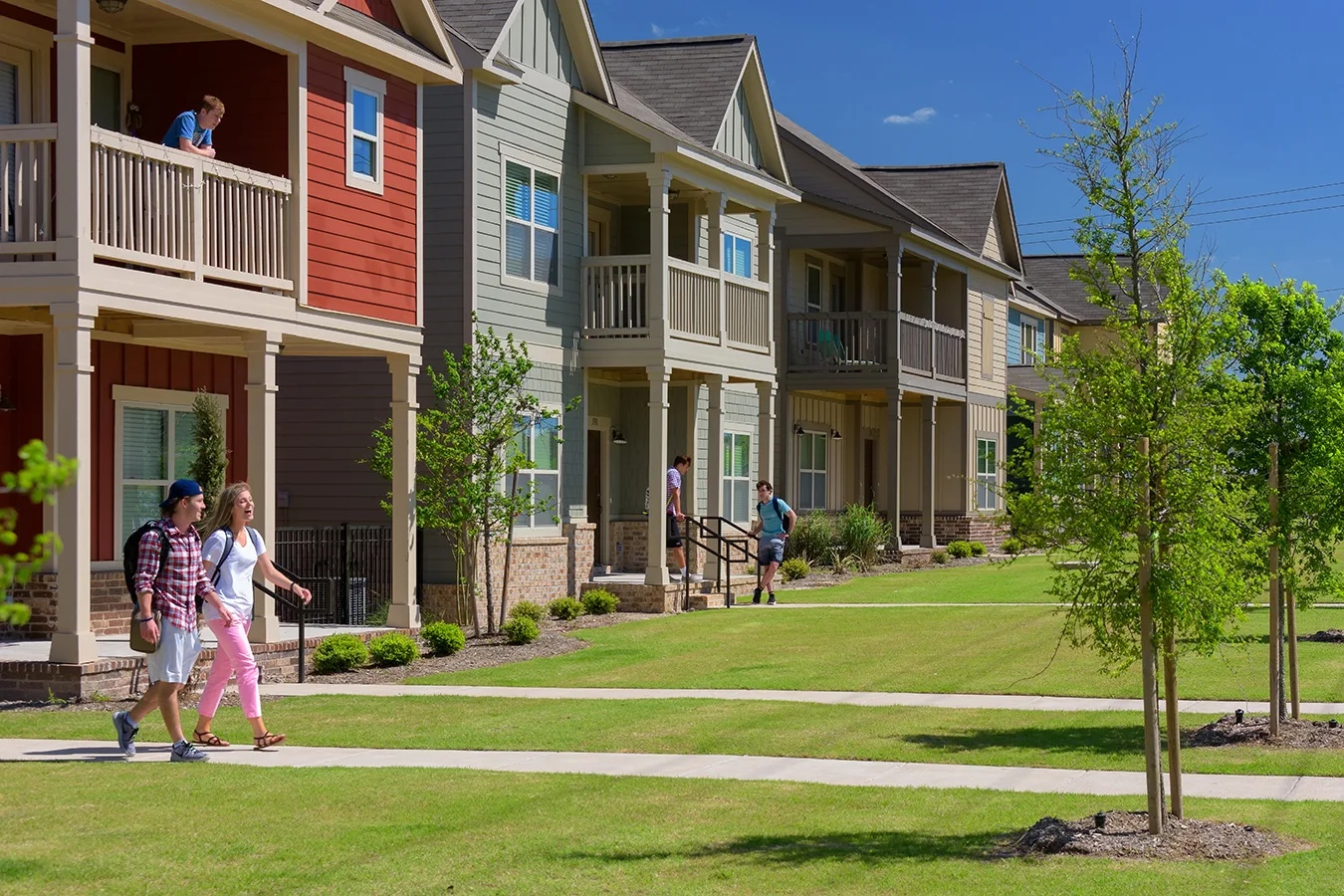 Cottage-style student housing at Redpoint College Station near Texas A&M University.